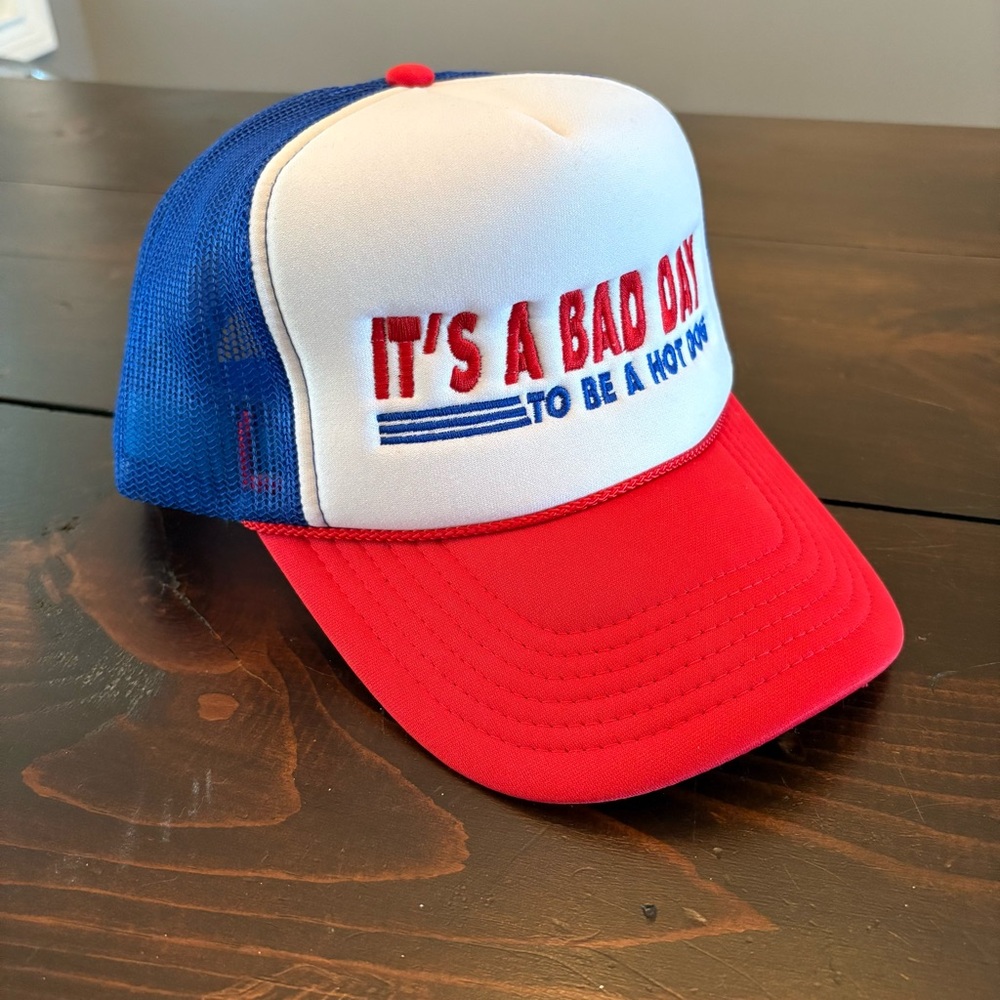 Red, White and Blue Hot Dog Trucker Hat